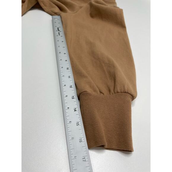 NWT MOD REF Charmaine Puff Sleeve Sweatshirt Long Sleeve Cotton Tan Women Size M - Picture 10 of 10